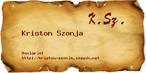 Kriston Szonja névjegykártya